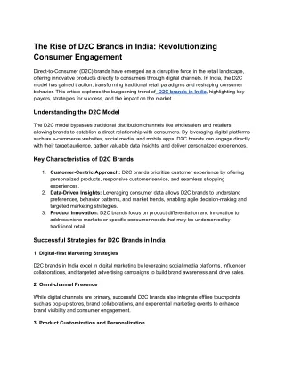 The Rise of D2C Brands in India_ Revolutionizing Consumer Engagement 2