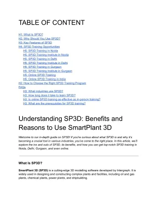 Understanding SP3D_ Benefits and Reasons to Use SmartPlant 3D