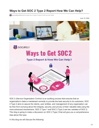 Ways To Get SOC 2 Type 2 Report How We Can Help