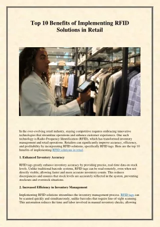 Top 10 Benefits of Implementing RFID Solutions in Retail