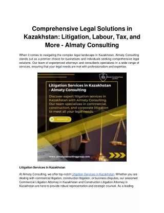 Comprehensive Legal Solutions in Kazakhstan_ Litigation, Labour, Tax, and More - Almaty Consulting