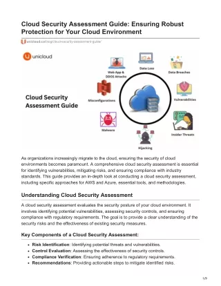 Cloud Security Assessment Guide: Ensuring Robust Protection for Your Cloud