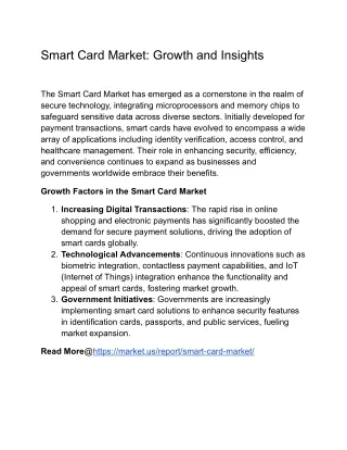 Smart Card Market: Growth and Insights