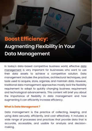 Boost Efficiency Augmenting Flexibility in Your Data Management