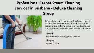 Professional Carpet Steam Cleaning Services in Brisbane  - Deluxe Cleaning Group