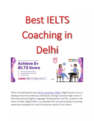 Best IELTS Coaching in Delhi