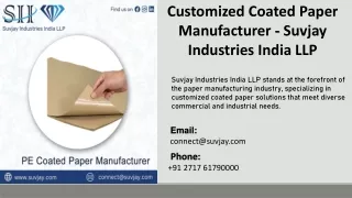 Customized Coated Paper Manufacturer - Suvjay Industries India LLP