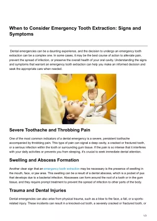 When to Consider Emergency Tooth Extraction Signs and Symptoms