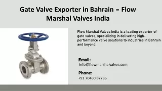Gate Valve Exporter in Bahrain - Flow Marshal Valves India