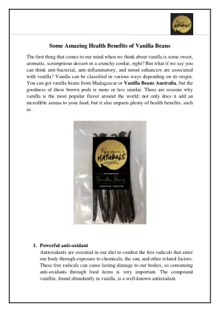 Some Amazing Health Benefits of Vanilla Beans