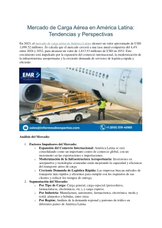 Mercado de Carga Aérea en América Latina