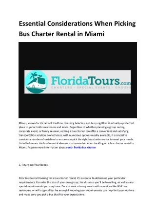 south florida bus rental