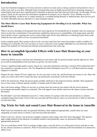 The top Laser Hair Removal Units for Residence Use in Amarillo