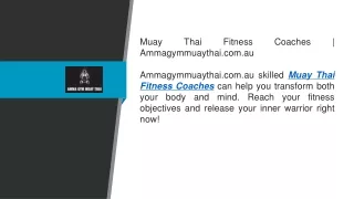 Muay Thai Fitness Coaches  Ammagymmuaythai.com.au