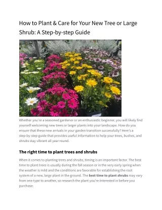 How to Plant & Care for Your New Tree or Large Shrub_ A Step-by-step Guide