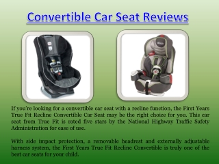 Top Rated Convertible Car Seat