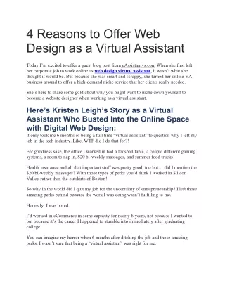 web design virtual assistant