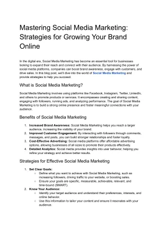 Social Media Marketing