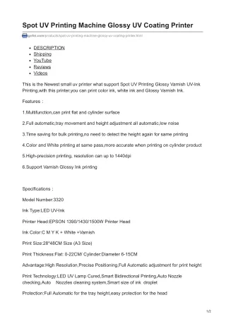 gnfei.com-Spot UV Printing Machine Glossy UV Coating Printer