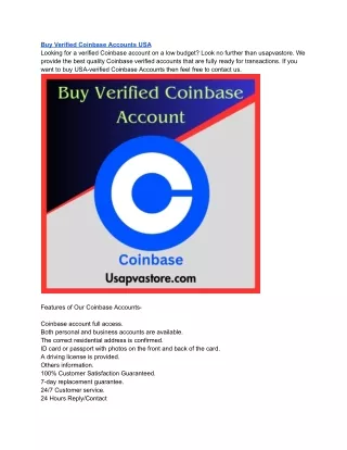 The Best 7 Sites To Buy Verified Coinbase Accounts