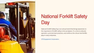 National Forklift Safety Day CFE Equipment Corporation