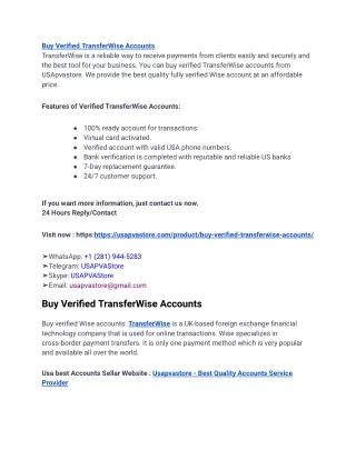 Best Sites to Buy Verified Wise Accounts in 2024