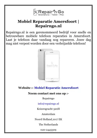 Mobiel Reparatie Amersfoort  Repairngo.nl