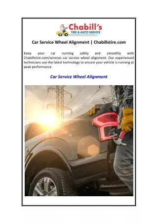 Car Service Wheel Alignment  Chabillstire.com