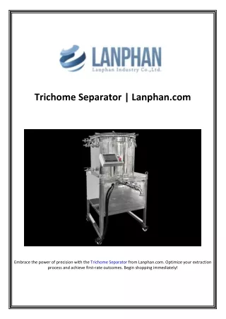 Trichome Separator | Lanphan.com