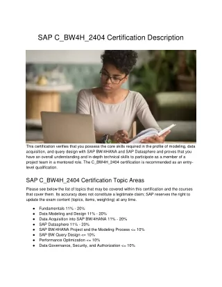 SAP C_BW4H_2404 Certification Description