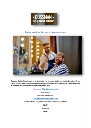 Barber services Barcelona | oussman.com