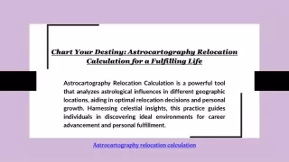 Chart Your Destiny: Astrocartography Relocation Calculation for a Fulfilling Lif