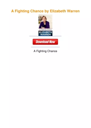 A Fighting Chance by Elizabeth Warren