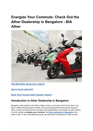 Energize Your Commute_ Check Out the Ather Dealership in Bangalore - BIA Ather