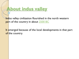 About Indus valley
