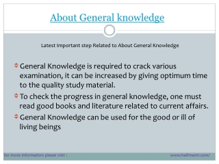 Latest point About General Knowledge