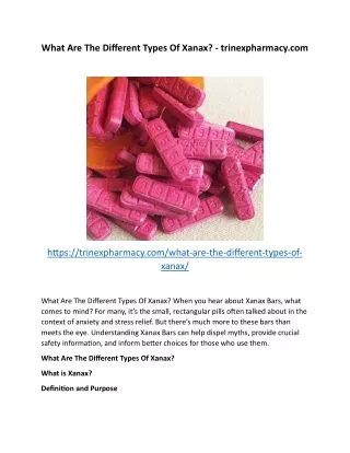 What Are The Different Types Of Xanax - trinexpharmacy.com
