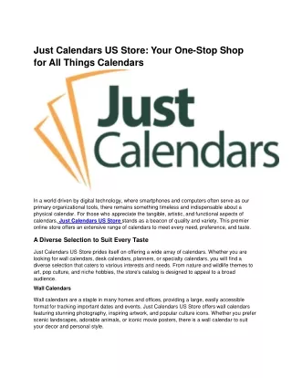 For a truly unique touch, Just Calendars US Store