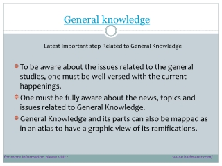 Latest steps for General Knowdlege