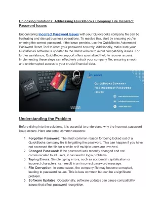 Unlocking Solutions_ Addressing QuickBooks Company File Incorrect Password Issues