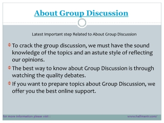 some points About Group Discussion