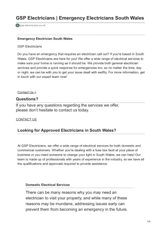 gsp-electricians.co.uk-GSP Electricians  Emergency Electricians South Wales