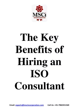 The Key Benefits of Hiring an ISO Consultant