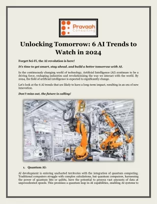 Unlocking Tomorrow 6 AI Trends to Watch in 2024