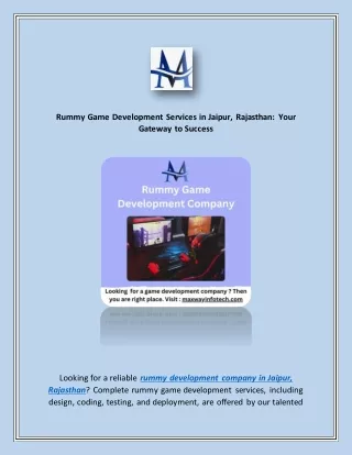 Rummy Game Development Services in Jaipur, Rajasthan
