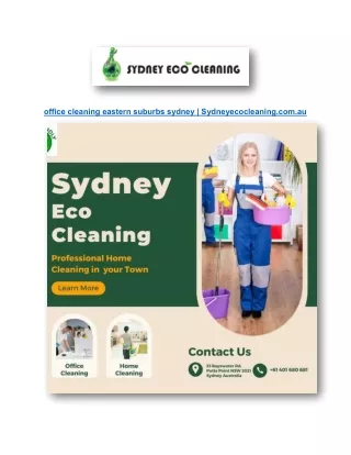 office cleaning eastern suburbs sydney | Sydneyecocleaning.com.au