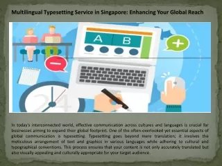 Multilingual Typesetting Service Singapore