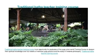 Traditional hatha teacher training course