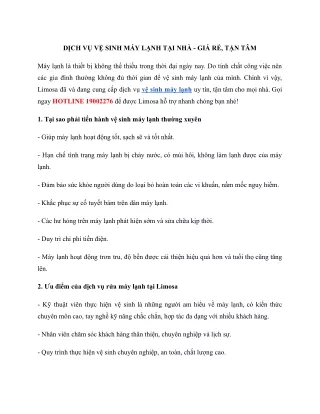 vệ sinh máy lạnh limosa