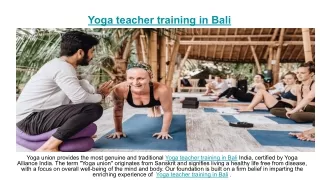 Yoga teacher training in Bali